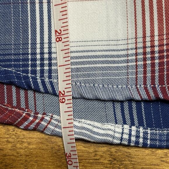 Dixxon Flannel Co All-Star Bamboo Short Sleeve Men’s Small Red White Blue Plaid - Picture 12 of 16